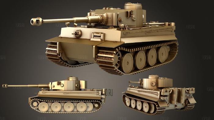 Tiger tank stl model for CNC